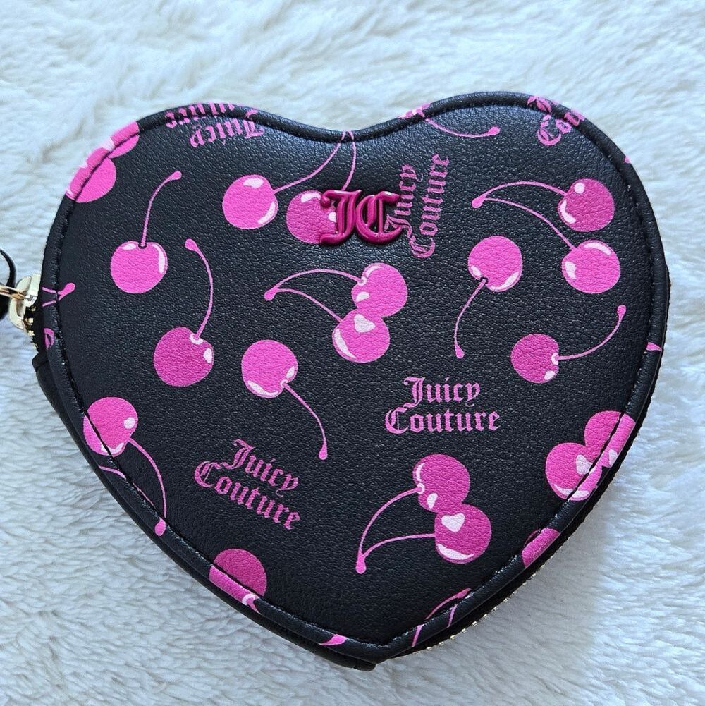 Juicy🍊 Couture "Cherry🍒 On Top"  Heart♥️ Zip Around Coin🪙 Purse - NWT - Picture 14 of 15